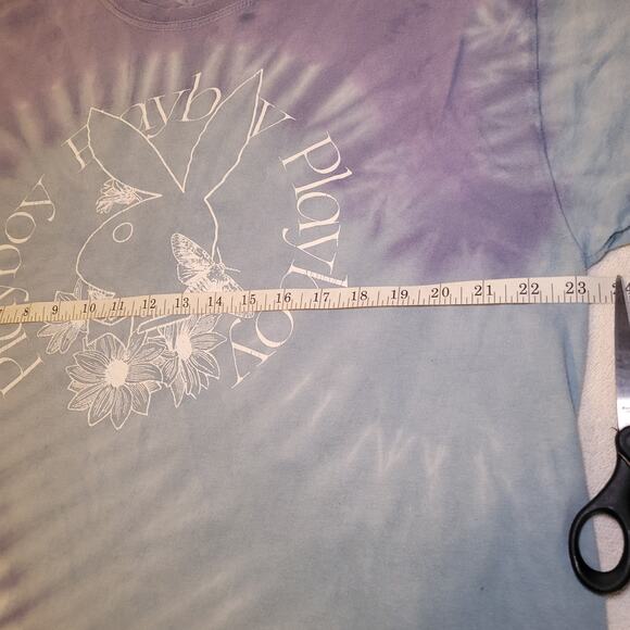 Playboy Bunny Tie Dye Tee Flower Men's Large Throwback Short Sleeve T-Shirt - Picture 5 of 7